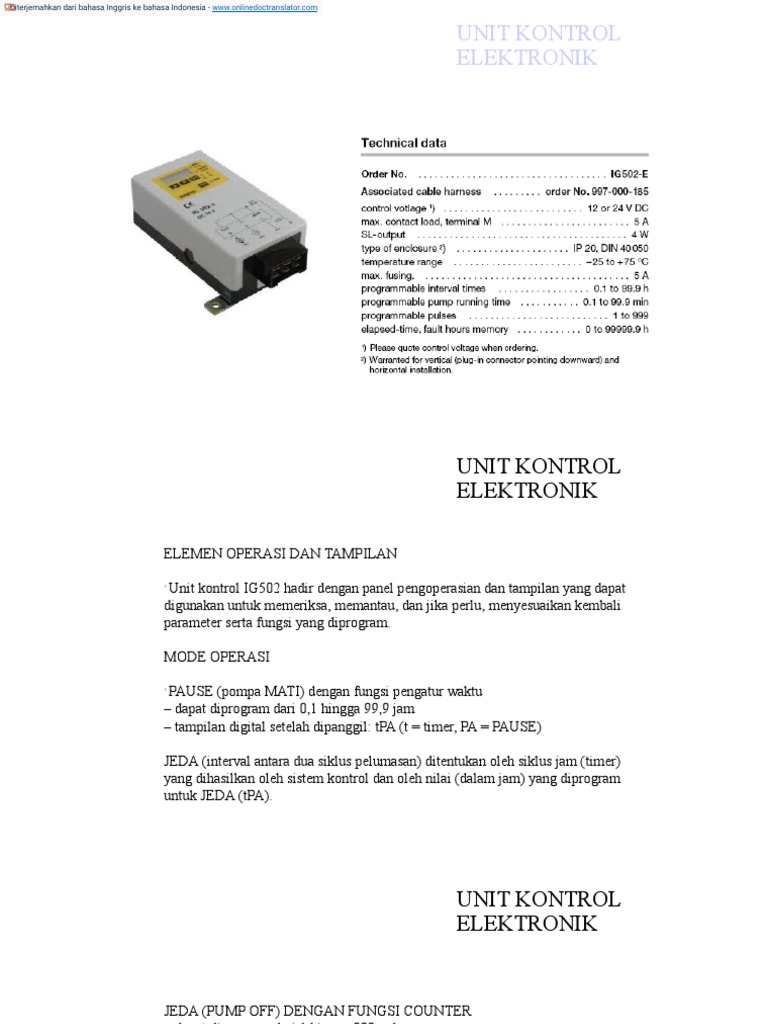 ELECTRONIC CONTROL UNIT - En.id | PDF