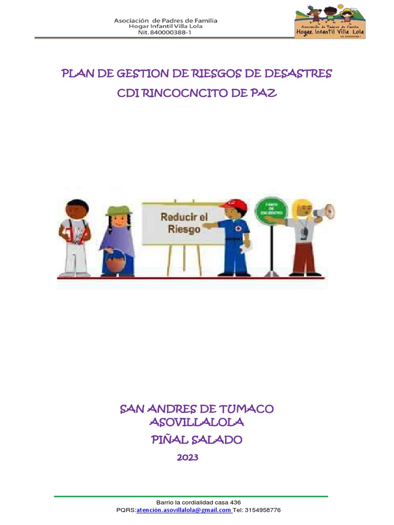 Plan de Gestion de Riesgos de Desastres | PDF | Emergencia | Defensa Civil