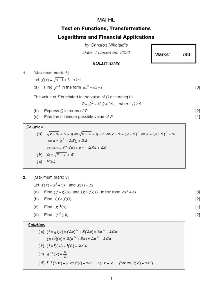 Functions and Logarithms in Finance | PDF | Teaching Methods & Materials