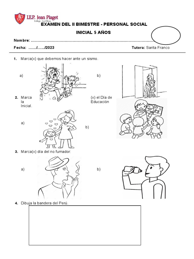 Examen Bimestral Personal Social 14-7 | PDF