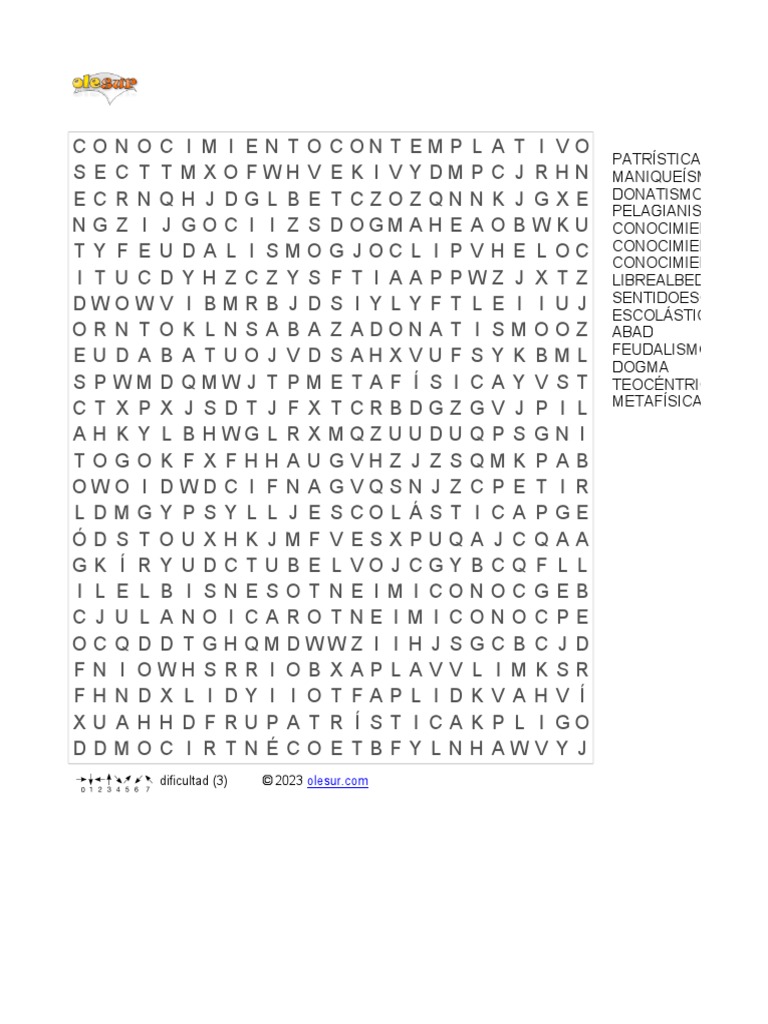 Sopa de Letras 401 | PDF | Ciencia y matemáticas