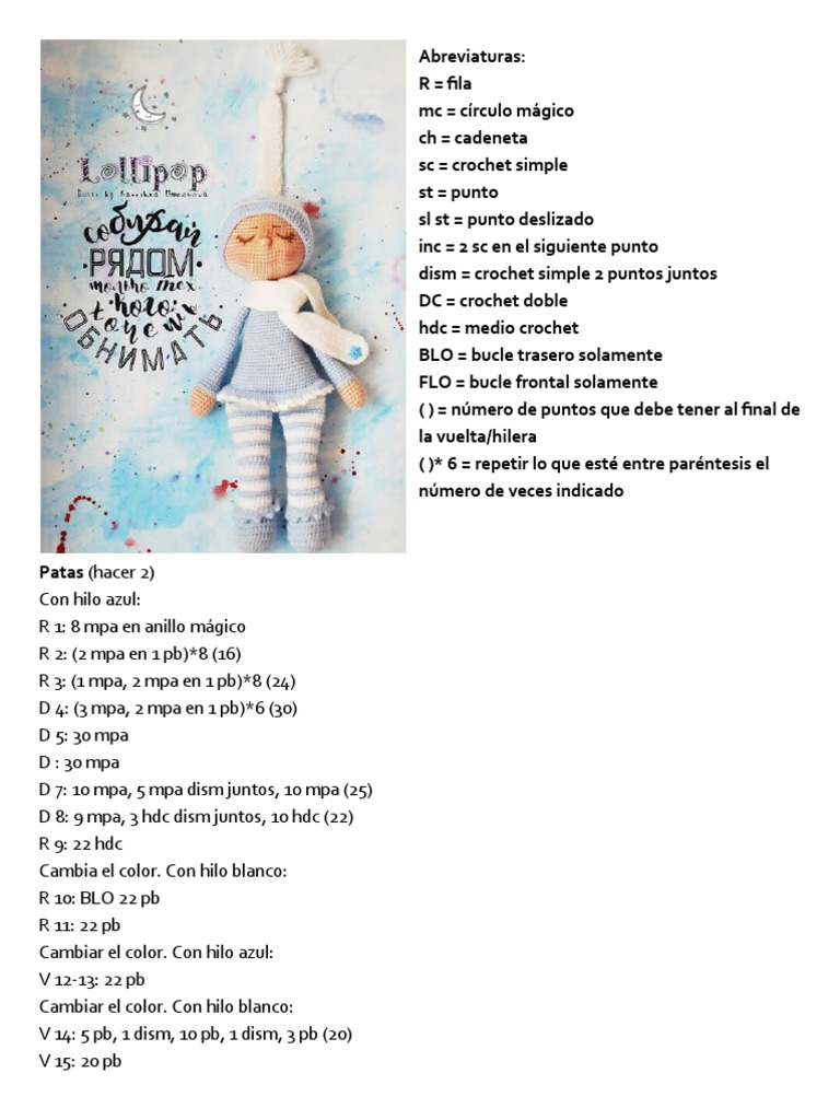 Muñeco Dormilon | PDF | Textiles | Tejer