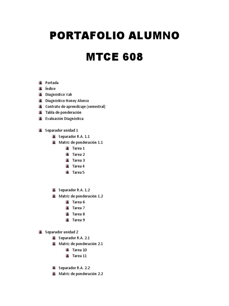Formaciòn de Portafolio Alumno Mtce 608 | PDF | Métodos y materiales de ...