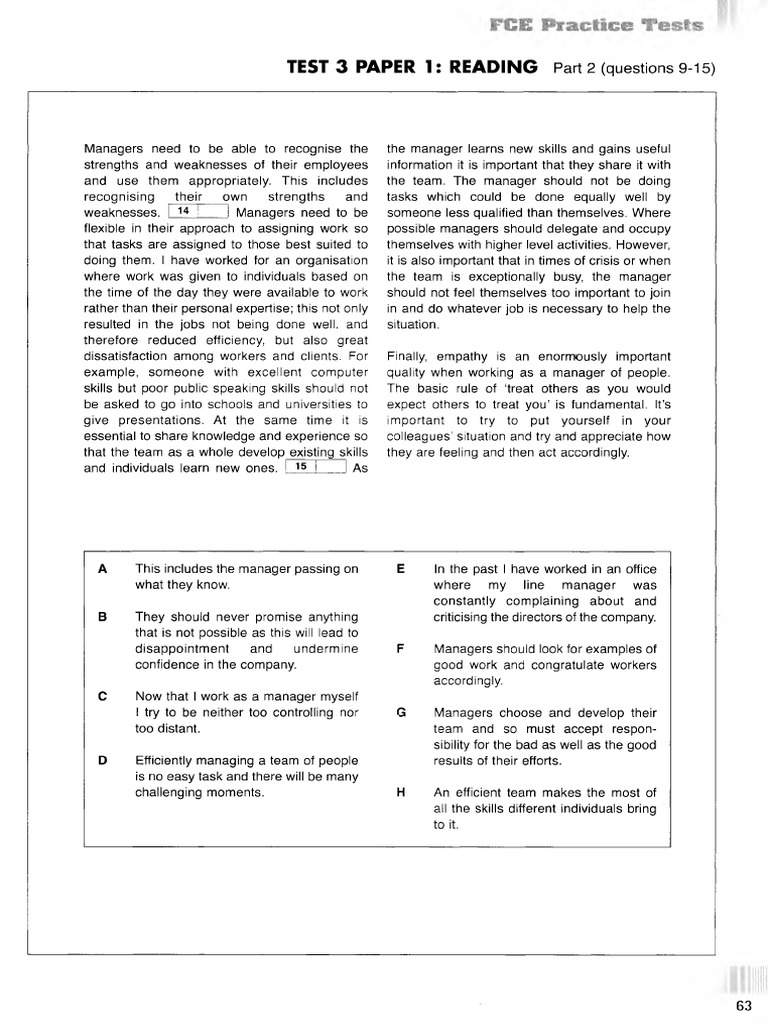 FCE Practice Tests-60 | Download Free PDF | Expert | Psychological Concepts
