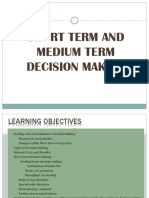 Chapter 4 Short and Medium Term Decision Making