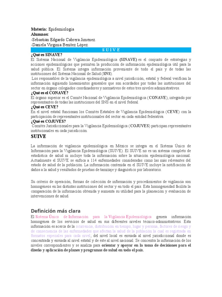 Definición del SUIVE y COJUVES | PDF | Información