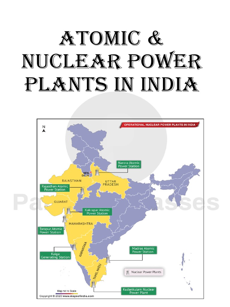 Nuclear Power Plants in India Map | PDF | Nuclear Reactor | Nuclear Fission