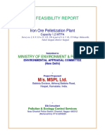 Pre Feasibility Report: Iron Ore Pelletization Plant