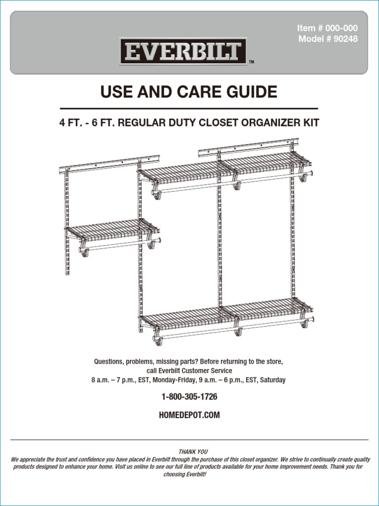 Everbilt Closet 46 FT PDF Screw Manufactured Goods