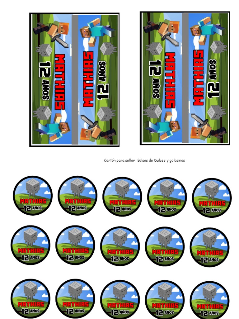 Etiquetas y plantillas Minecraft imprimibles | PDF | Cocina, comidas y ...