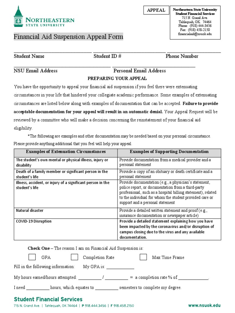 Suspension Appeal Request Form PDF