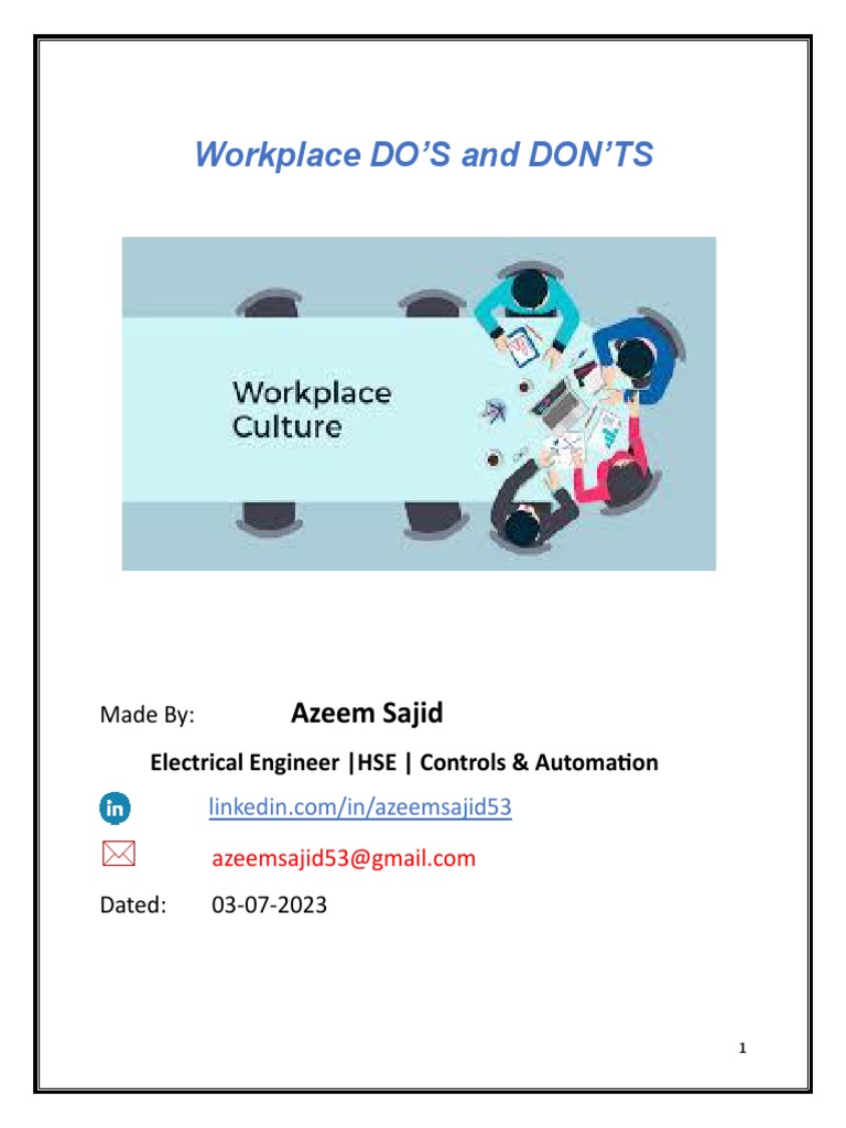 Workplace Safety Do's and Don't PDF Electrical Wiring Tools