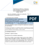 Guía de Actividades y Rúbrica de Evaluación - Paso 5 - Presentación de Resultados