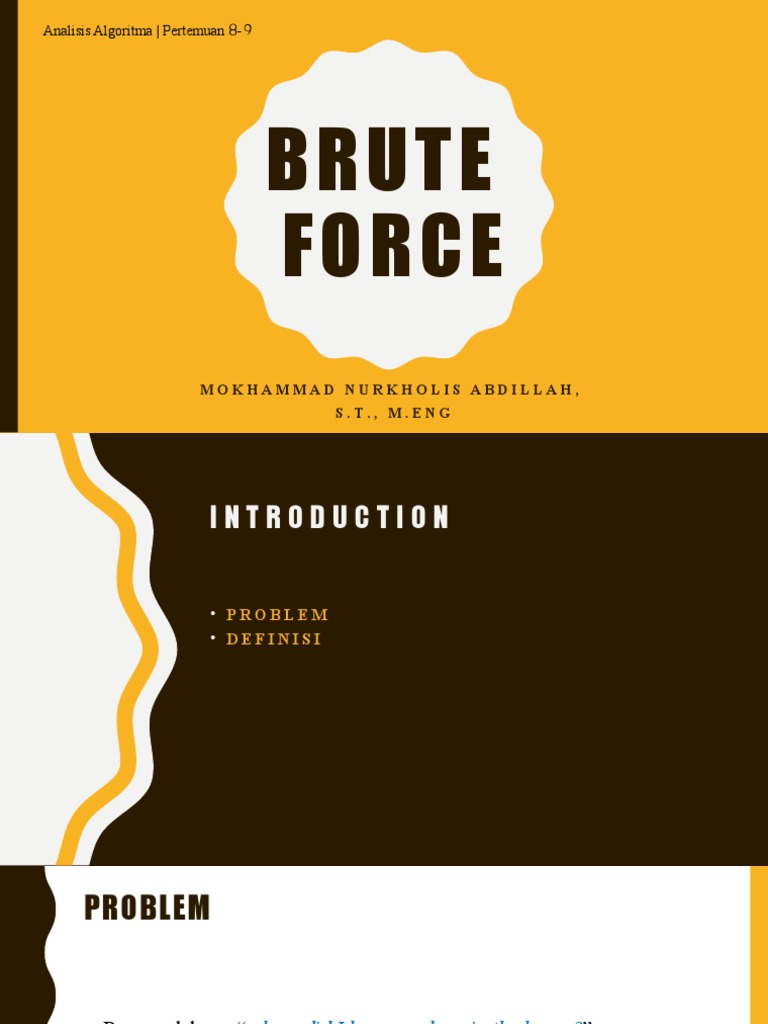 Algoritma Brute Force: Analisis dan Contoh | PDF