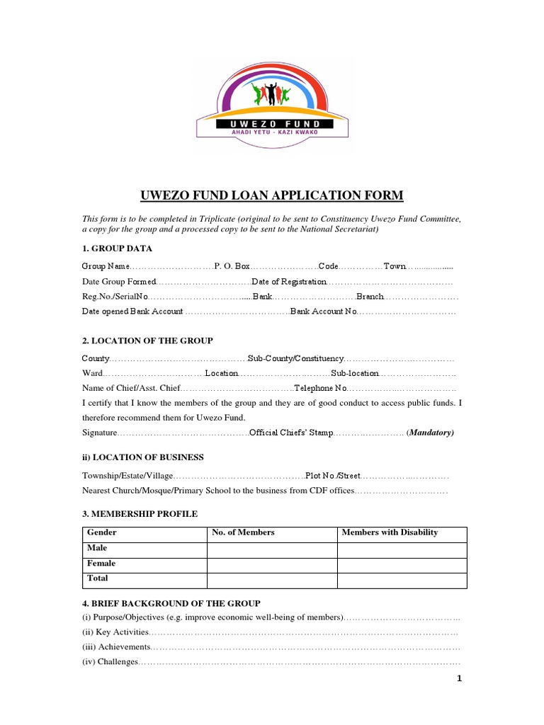 Uwezo Fund Application Form