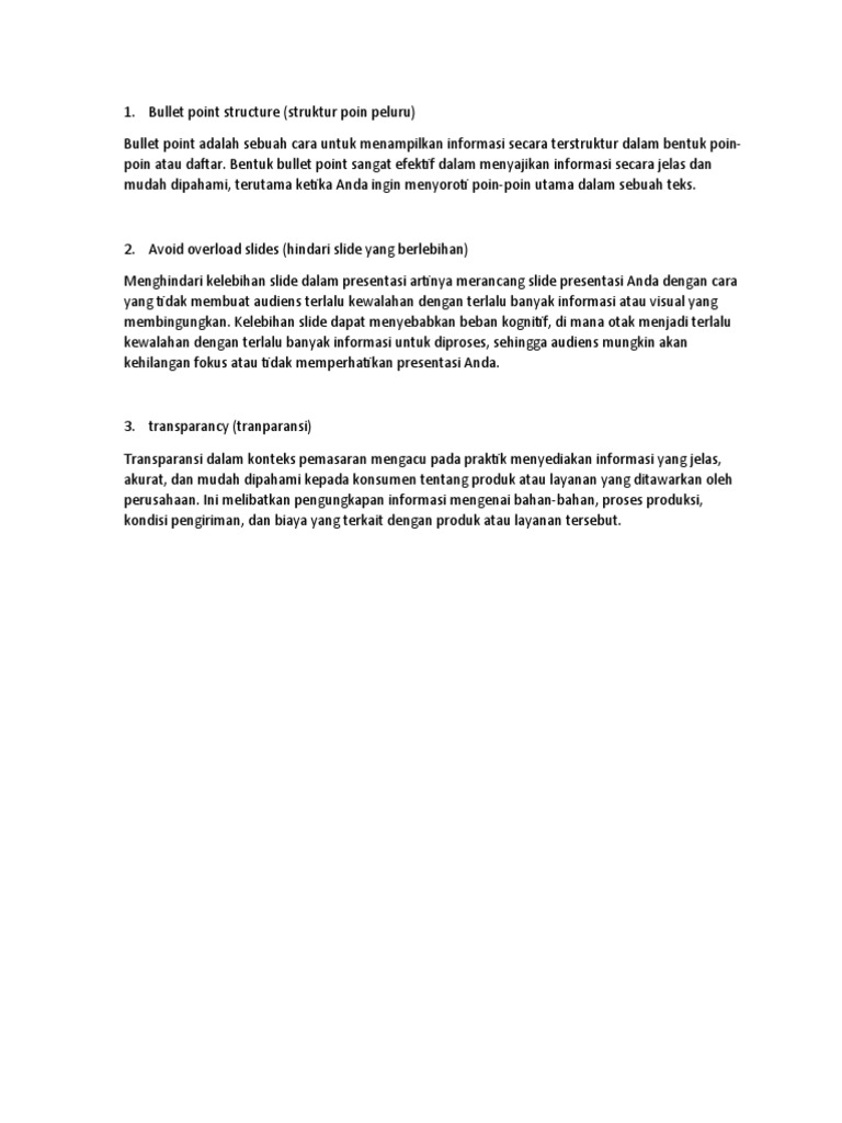 Bullet Point Structure Pdf