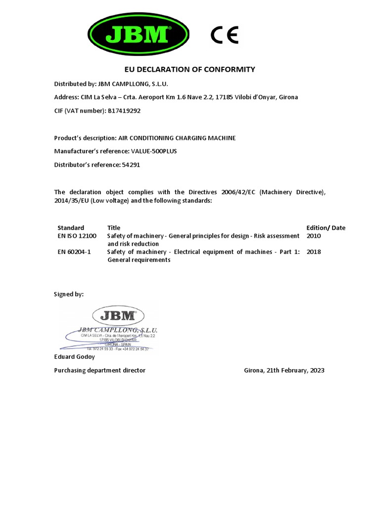 EU Declaration for AC Charging Machine | PDF | Technology & Engineering