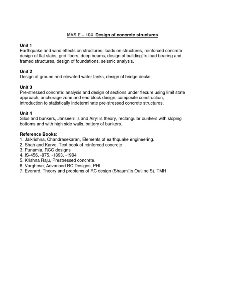 Concrete Structures Design Overview | PDF | Science & Mathematics
