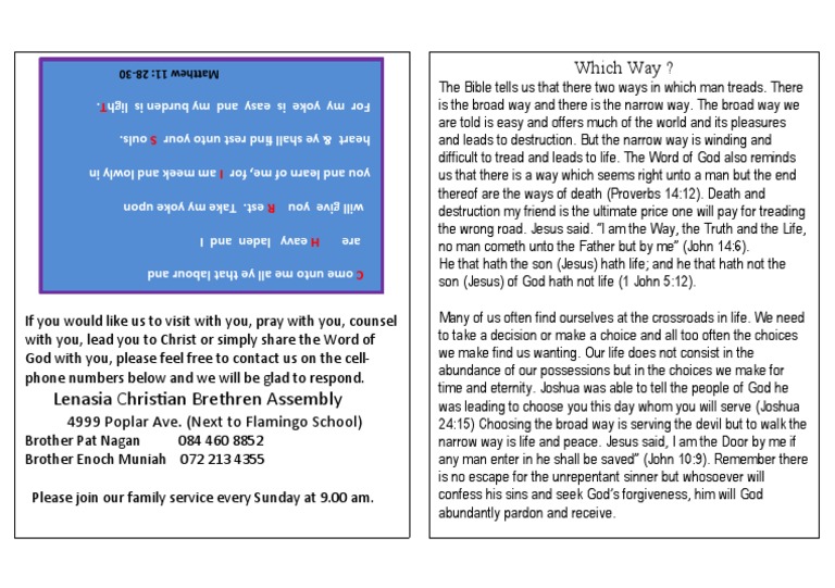 The Narrow Path to Life and Peace | PDF | Jesus | Systematic Theology