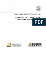 General Duty of Care in Western Australian Mines DOME 2004