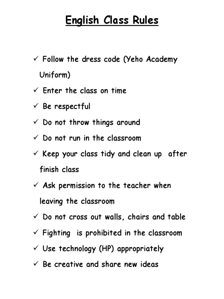 Class Rules Pdf