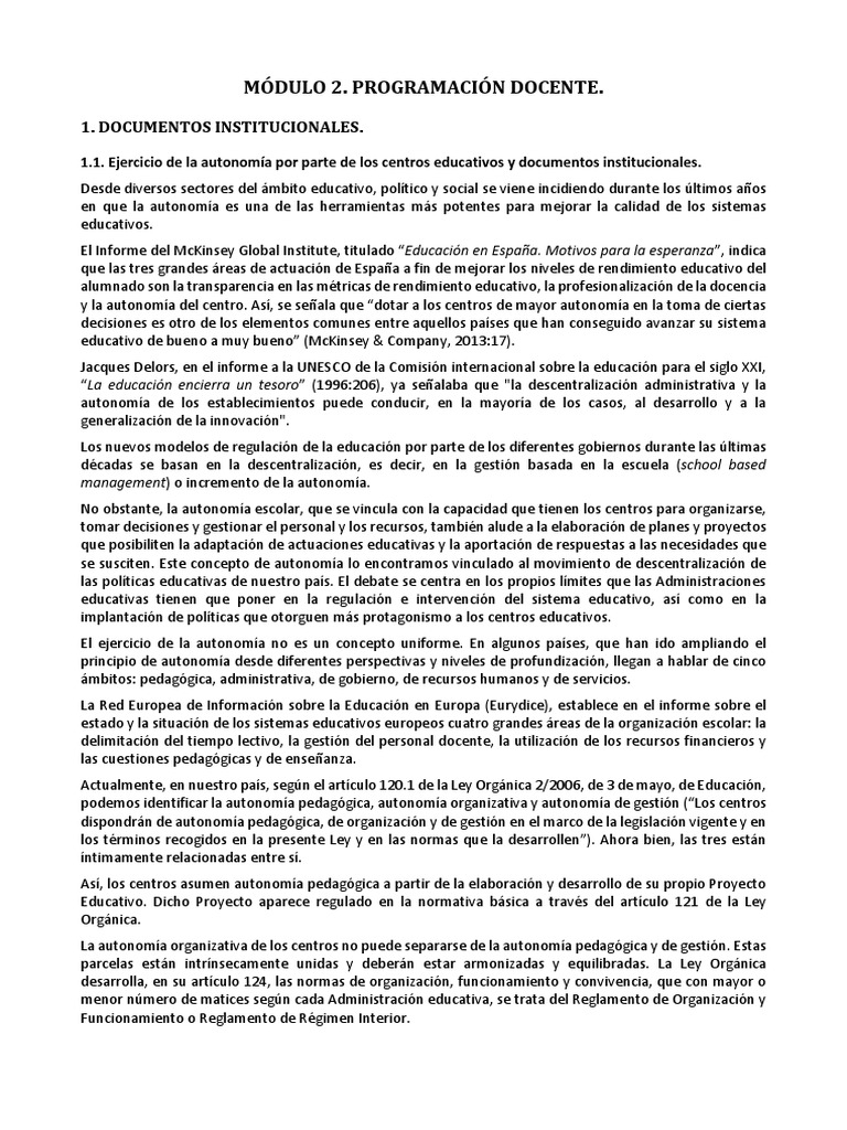 Autonomía Escolar y Proyectos Educativos | PDF | Plan de estudios ...