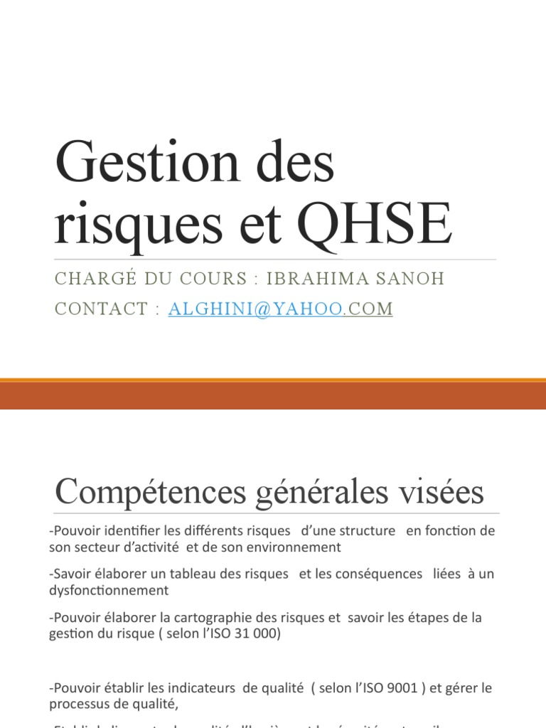 Gestion des Risques et QHSE: Guide Pratique | PDF | Affaires | Ordinateurs