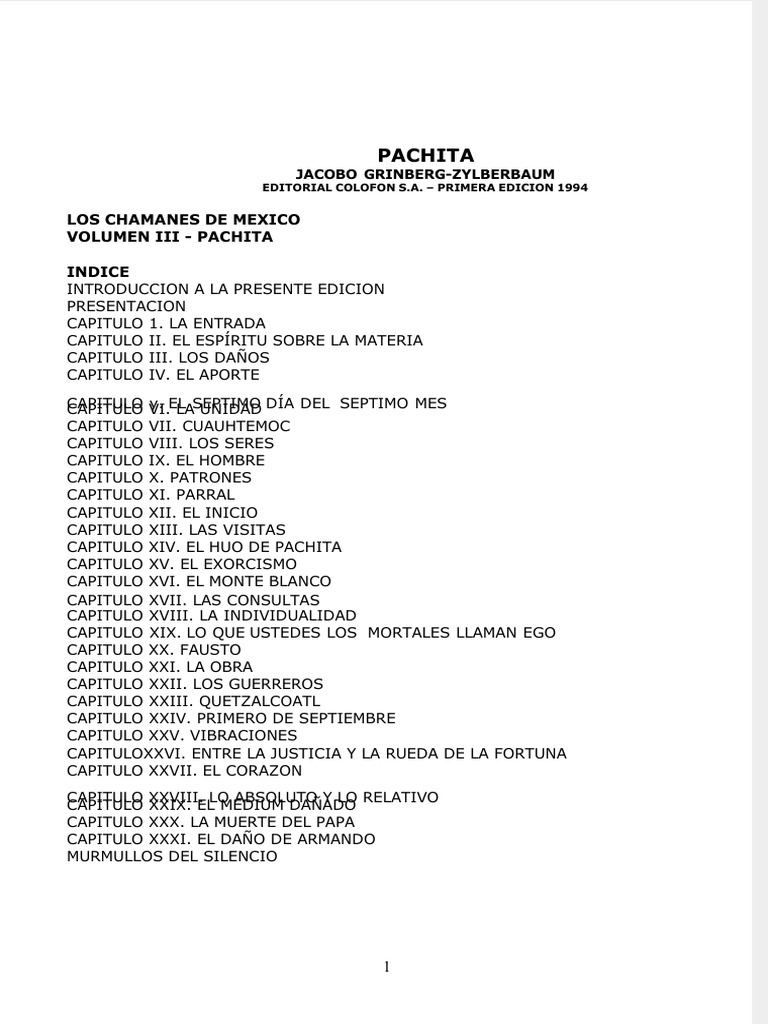 Pachita - Jacobo Grinberg | PDF