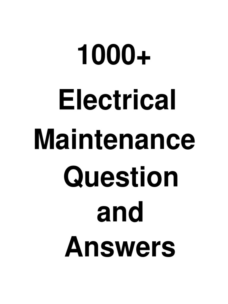 1000 Electrical Maintenance Question and Answers PDF PDF Capacitor