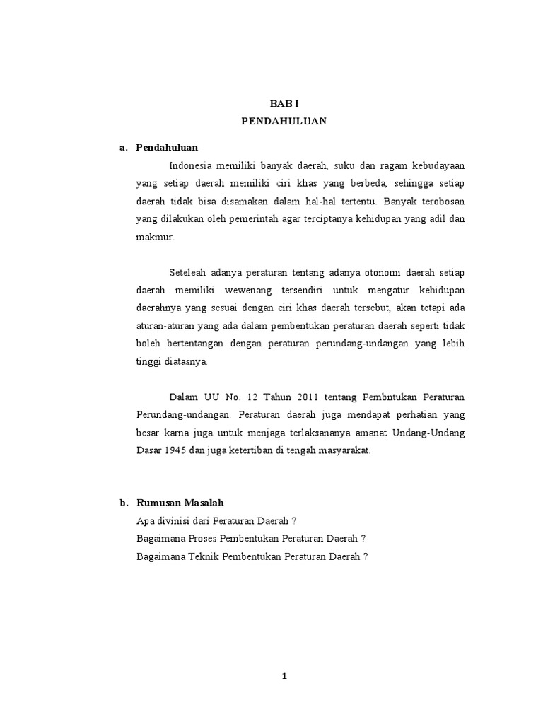 Proses Pembentukan Peraturan Daerah | PDF | Hukum