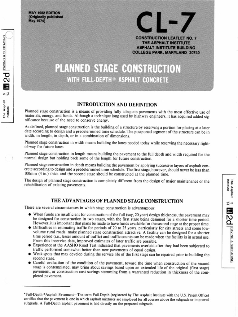 CL 7 Planned Stage Construction | PDF