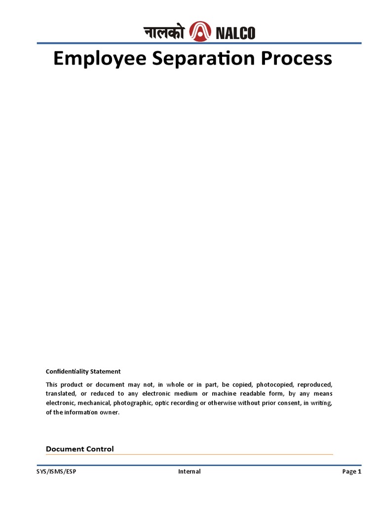 Esp Employee Separation Process V1 0 Pdf Information Security