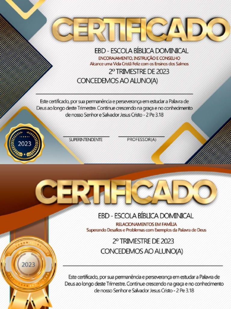 Certificado EBD para Impressão | PDF