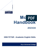 Module Handbook 3509FETQR Academic English Skills