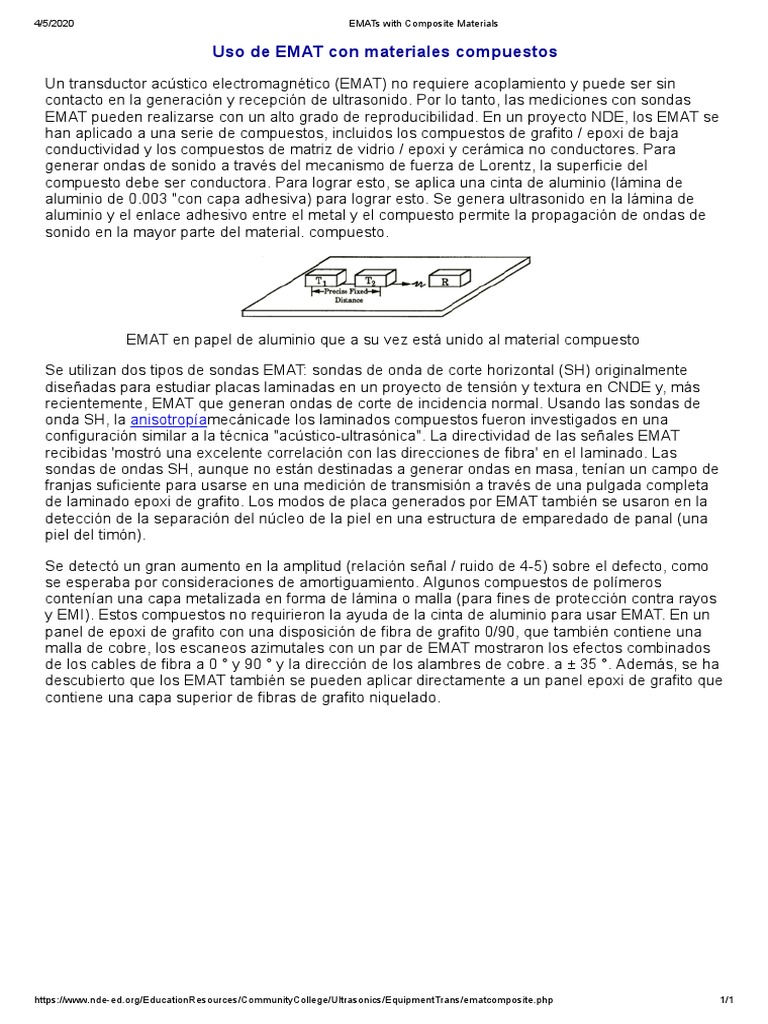 EMAT en Materiales Compuestos: Aplicaciones y Métodos | PDF ...