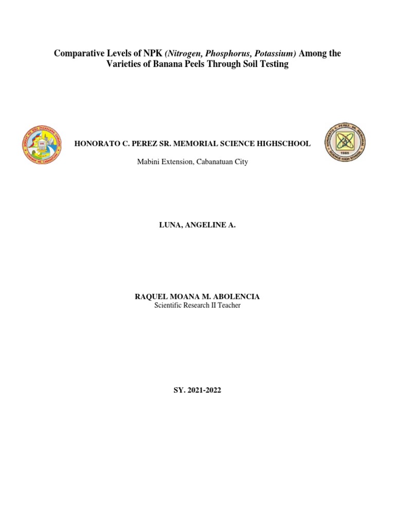 Comparative Levels of NPK (Nitrogen, Phosphorus, Potassium) Among The