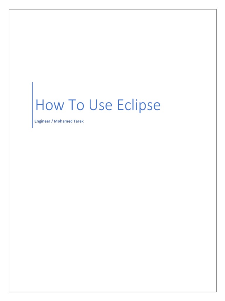 1.how To Use Eclipse IDE PDF