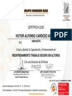 Victor Alfonso Cardozo Ardila: Certifica Que