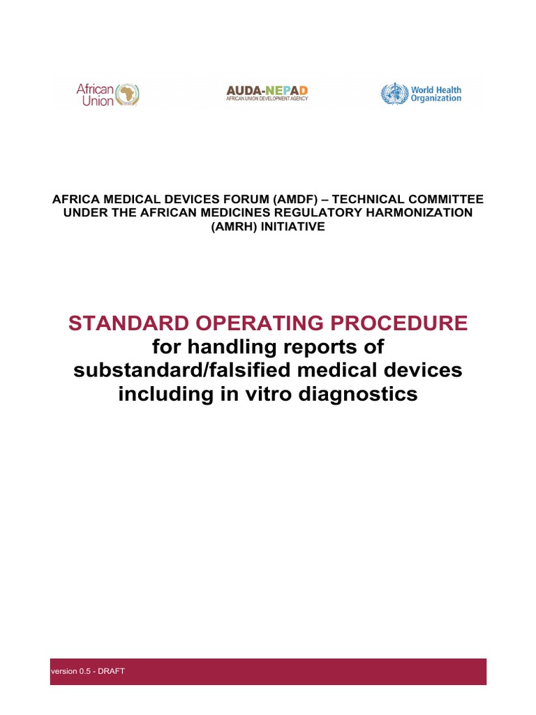 Annex 4 SOP AMDF SF Reporting v5 | PDF | Medical Device | Risk