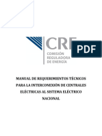 MANUAL DE INTERCONEXIÓN DE CENTRALES ELÉCTRICAS CRE