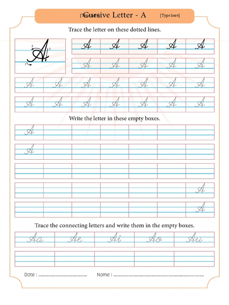 Cursive Capital Letters Worksheet Pdf