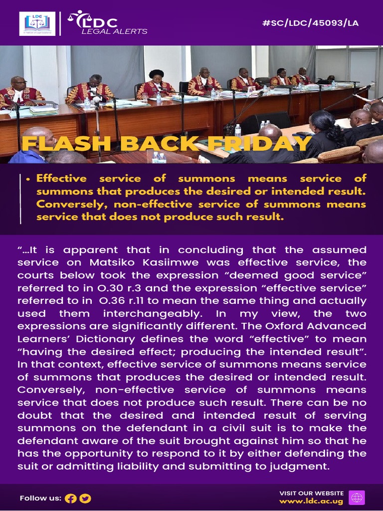 Effective Service of Summons Means Service of Summons That Produces The ...