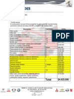 Cotización Del Mantenimiento Preventivo Vehículo de Placa GIL925 Línea BJ1128 Modelo 2023.