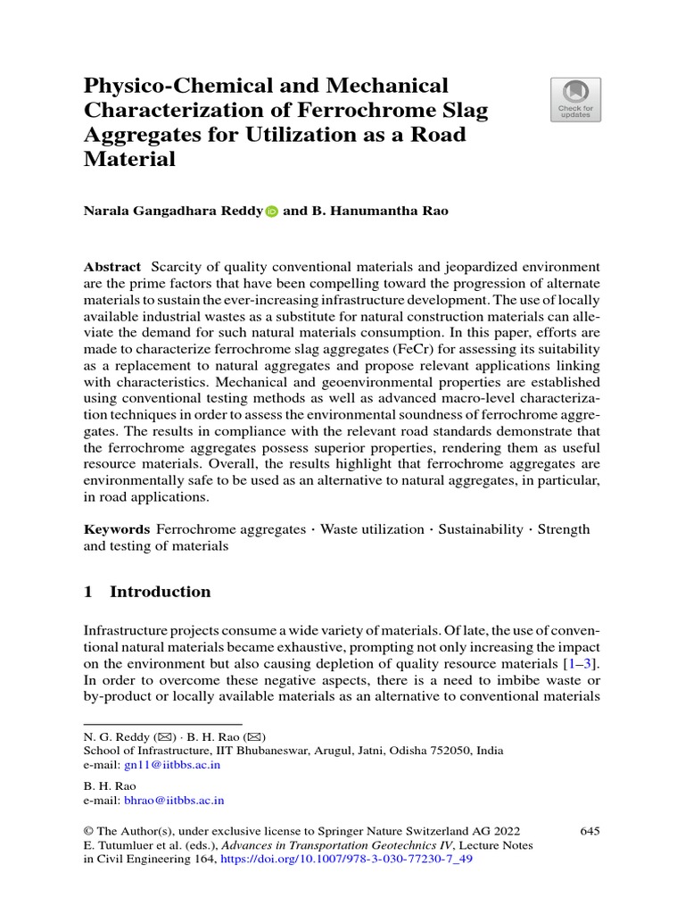 Ferrochrome Slag as Road Material | PDF | Chromium | Construction Aggregate