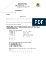 Taller de Repaso Del Área de Matemáticas Grado 5°