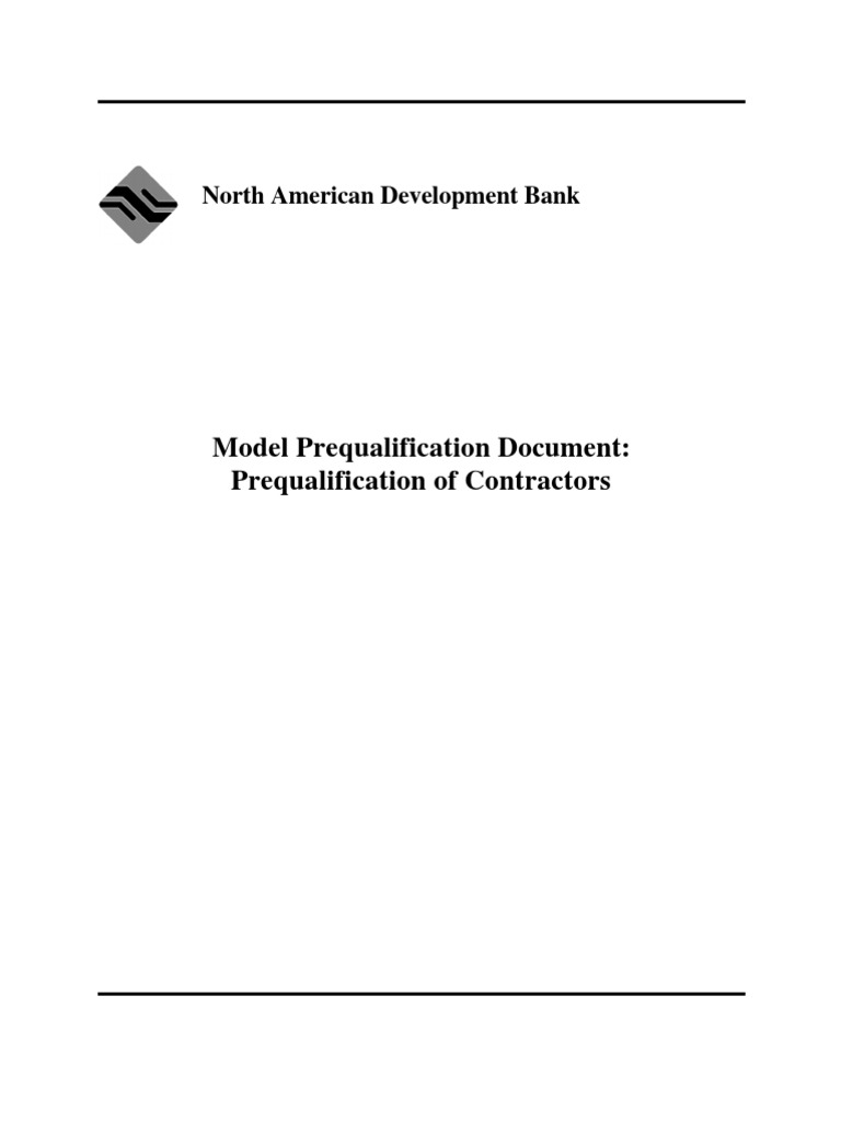 NADB Pre Qualification Model Document | PDF | Joint Venture ...