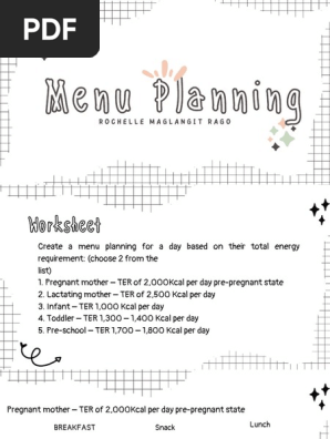 Menu Planning