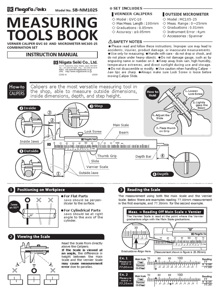 Measuring tools book calipers pdf equipment tools