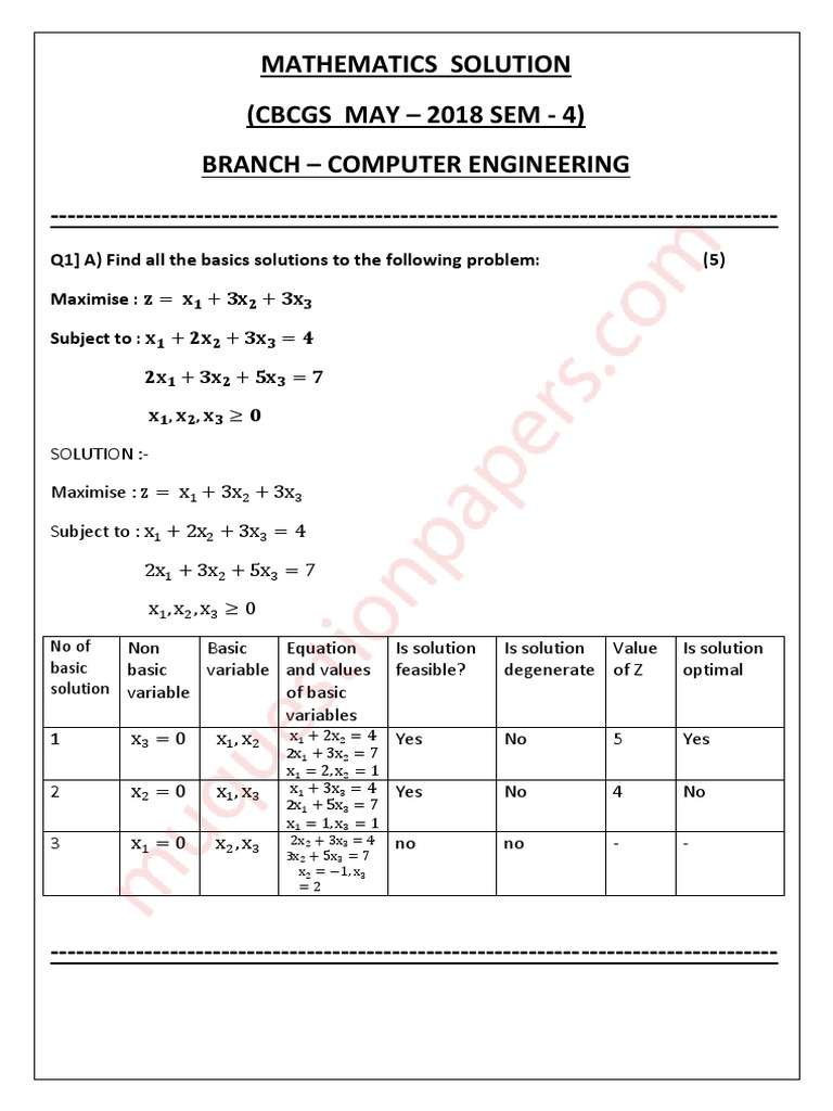 Mathematics Solutions for Computer Engineering | PDF | Eigenvalues And ...