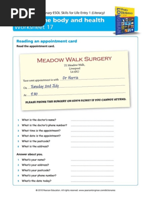   Longman Photo Dictionary  ESOL Skills for Life Entry 1 (Literacy) 17-20